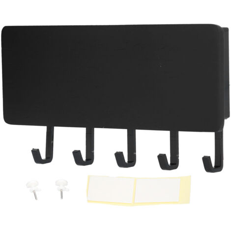 Wall Mounted Key Holder Bamboo Modern Anti Slip Key Hanger for Home Office Living RoomBlack (1/5)