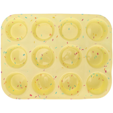 Silicone Baking Mold 12 Compartments Multipurpose Round Easter Egg Silicone Mold for Restaurant Kitchen (1/5)