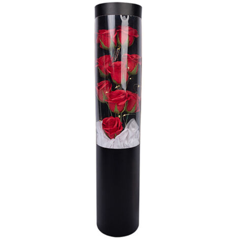 Soap Rose Flower Bouquet Gift Box Artificial Rose Flowers Rose Petal Bouquet Tube Valentine's Day Gift For Lover