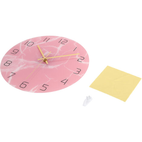 Innovative Pink Wall Clock Acrylic UV Printing Clock for Living Room Home Bedroom (1/5)