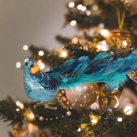 Christmas Tree Decorations 3D Simulation Peacock Decoration Artificial Feather Pendant for Gardens and Courtyards (1/5)