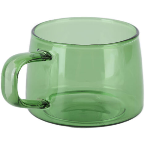 Transparent Coffee Cup 250ML Borosilicate Cup Glass Tea Water Milk Mug with HandleGreen (1/5)
