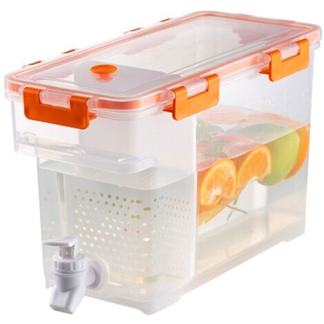 3.5 L Plastic Drink Dispenser Beverage Dispenser with Spigot Iced Juice Dispenser for Fridge Party Daily Use (1/5)
