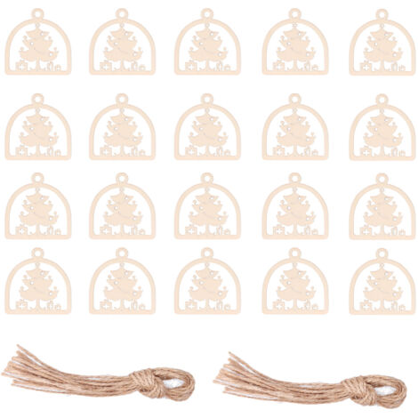 2Set Boxwood Hollow Tree Hanging Ornaments Small Decorative Handcraft for Festival Decoration (1/5)