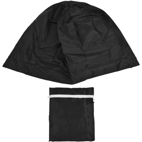 Fire Pit Cover Round Black Waterproof Dustproof Polyester Fiber Firepit Cover for Home Outdoor (1/5)