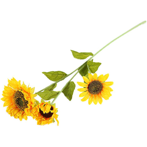 Artificial Sunflower Simulation Flower Silk Cloth for Home Living Room Decoration Wedding Bouquet Prop 7 Branch (1/5)