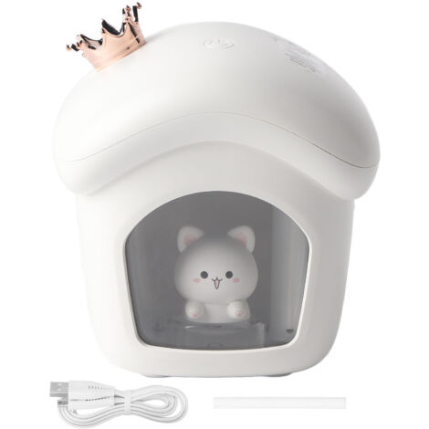 Air Humidifier USB Charging 2 Gears Smart Portable Desk Humidifier with 350ml Visible Water TankWhite (1/5)
