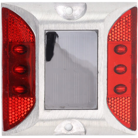 Solar Deck Light 6LED Solar Powered Driveway Light Highway Double Sided Reflective Lamp Red (1/5)