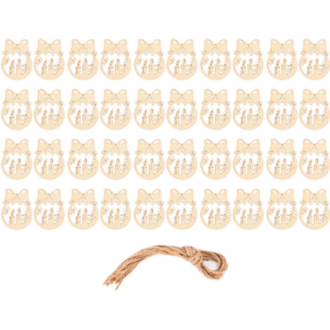 40Pcs Wooden Christmas Tree Decor Hanging Ornaments Set Hollow Wood Tree Pendant for Festival Party Celebration (1/5)