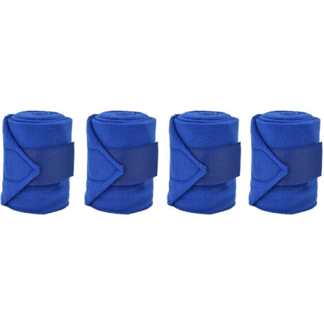 4Pcs Horse Leg Warp Hoop and Loop Fastener Guard Soft Polyester Set Kit for Dog Cow Cat Blue