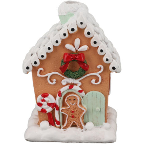 Christmas Gingerbread House Classic Exquisite Resin Christmas House Tabletop Decoration for Gift (1/5)