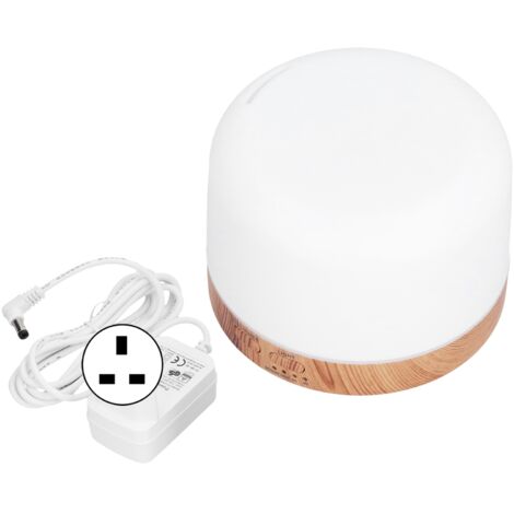 300ml Essential Oil Diffuser with Color Changing LED Light Wood Grain Humidifier for Home Bedroom 100‑240VUK Plug (1/5)