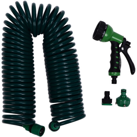 Coil Garden Water Hose 15m/49.2ft EVA 7 Modes Garden Telescopic Spring Tube for Watering Plants Gardens Lawns (1/5)