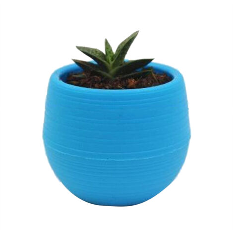 Succulent Pot Mini Seedling Flower Container Plastic Flower Pot for Garden Courtyard BalconyBlue (1/2)