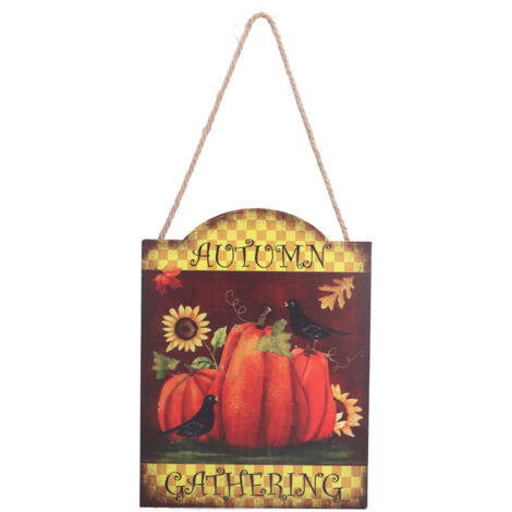 Thanksgiving Wooden Pumpkin Turkey LED Lights Door Wall Hanging Indoor Outdoor Decorations (1/5)