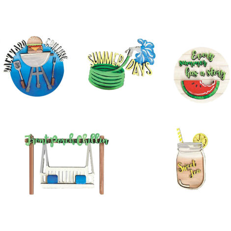 Summer Tiered Tray Decor Set Farmhouse Wood Tiered Tray Decor Items Summer Theme Mini Wooden Signs Home Kitchen Decorations (1/5)