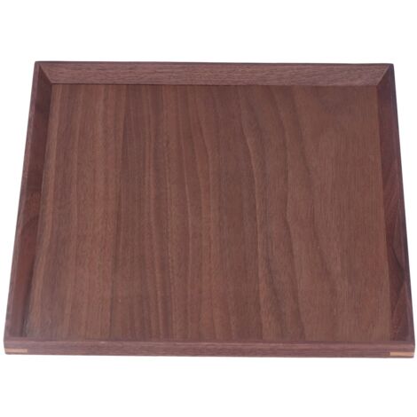 Wooden Tray Quadrate Shape Black Walnut Retro Classic Chinese Style Decorative Serving Tray for Tableware M (1/5)