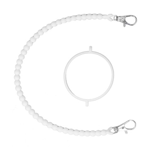 Water Bottle Handle Strap Portable Reliable Multifunctional 37cm Silicone Water Bottle Sling for Outdoor White (1/5)