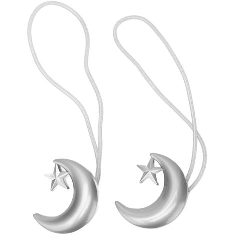 2PCS Curtain Tiebacks Magnetic Curtain Buckle Drapery Holdbacks for Home Office Window DecorSilver (1/5)