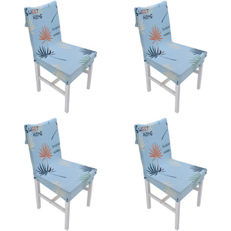 4Pcs Chair Slipcover High Elasticity Stylish Elegant Design Dustproof Dining Chair Cover for Hotel Office BanquetBlue Impressions (1/5)