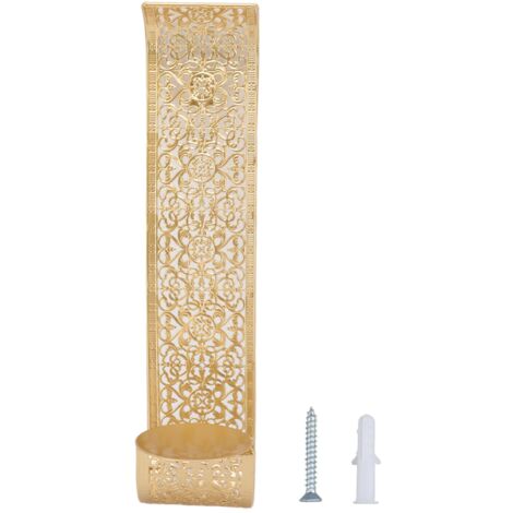 Shelving Solution Wall Sconce Candle Holder Gold Hollow Carved Exquisite Details Metal Wall Candle Holder for Bedrooms (1/5)