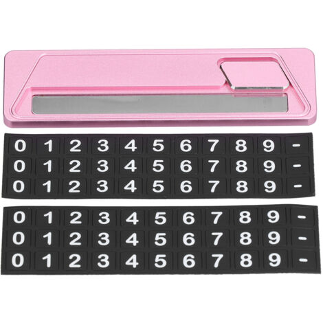Temporary Parking Card Plate Aluminum Alloy Phone Number Card Plate Auto Parks Stop AccessoriesPink (1/5)