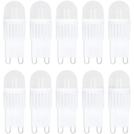 10pcs G9 Bulb Dimmable 2W 500lm G9 LED Bulb 30W Halogen Equivalent for Chandelier Ceiling Light Wall Lamp 220VWhite Light (1/5)