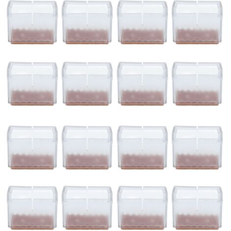 16pcs Square Silicone Chair Leg Protectors Elastic Good Mute Effect Furniture Leg Cover for Hardwood Floors (1/5)