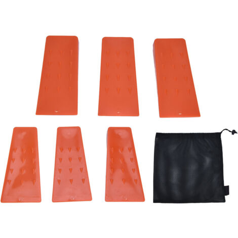 6pcs Chainsaw Wedges Increasing Friction Red Durable Plastic Tree Cutting Supplies for Woodworking (1/5)