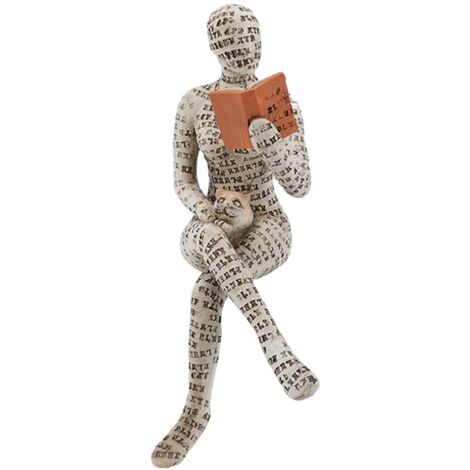 Resin Reading Woman Figurine Innovative Lady Reading Pulp Molding Bookshelf Ornaments for Home Decoration B (1/5)