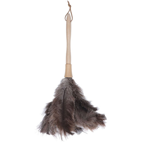 Feather Duster Light Weight Soft Long Handle Reusable Black Ostrich Feather Duster for Home Office Car