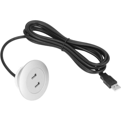 Sofa USB Charging Socket Flush Mount Installation Dual USB Charging Ports Socket for Home UseSilver (1/5)