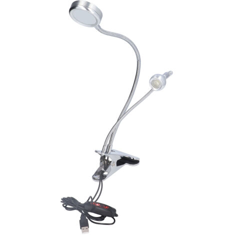 Clip Desk Lamp 10 Gear Adjustable LED Double Head Gooseneck Table Lamp Reading Lamp for Bedroom (1/5)