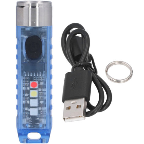 Keychain Flashlight 10 Lighting Modes 5LED TYPE C Fast Charging IP65 Waterproof Portable Keychain Light with Magnetic Base Blue (1/5)