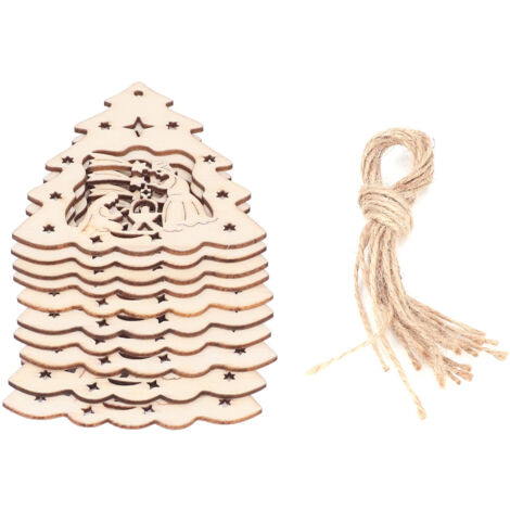 Wooden Hanging Ornaments Hollow DIY Christmas Tree Decorative Pendants Home Decoration AccessoriesJM00204 (1/5)