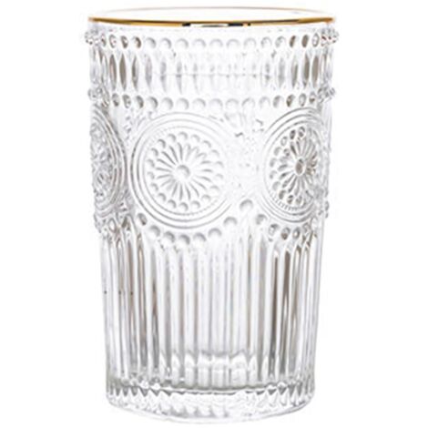 Vintage Embossed Glasses Drinking Glasses Water Glasses Modern Embossed Designs Glasses (1/5)