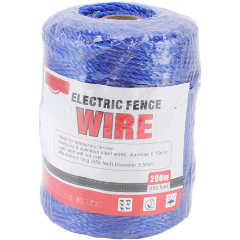 Electric Fence Polywire 6 Strand Stainless Steel 200M Poly Wire for Farm Protection MLD-040F