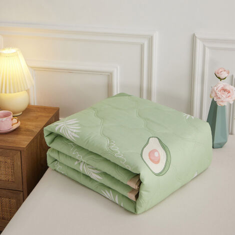 Summer Air Conditioner Quilt Machine Washable Soft Breathable Portable Air Conditioner Blanket Summer Comforter avocado 180x200cm (1/5)