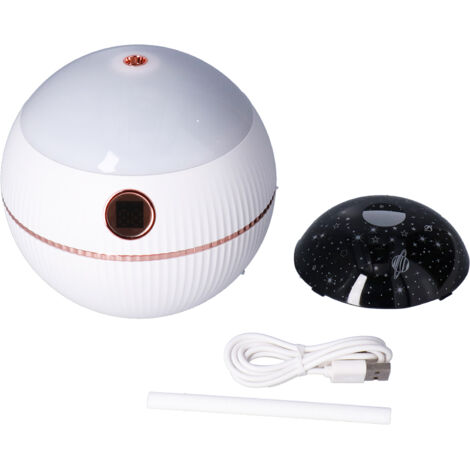 550ML Spherical Humidifier Mini Portable Star Projection Humidifier for Home Bedroom USB ChargingWhite (1/5)