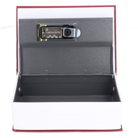 Book Shaped Steel Safe Classic Secret Book Safe Lock Password Type Household Storage BoxRed (1/5)