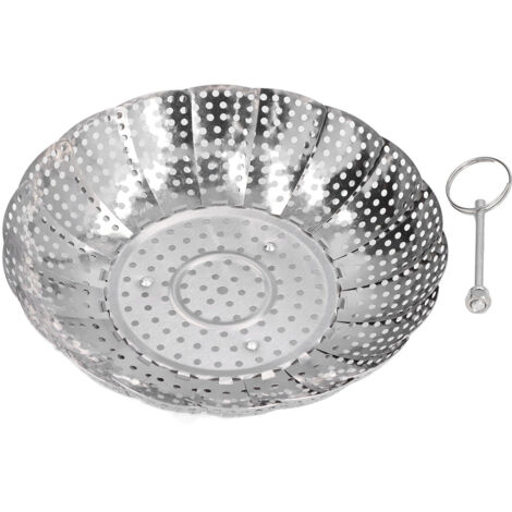 Steaming Plate Detachable Handle Design Retractable Stainless Steel Corrosion Resistant Food Steaming Tray (1/5)