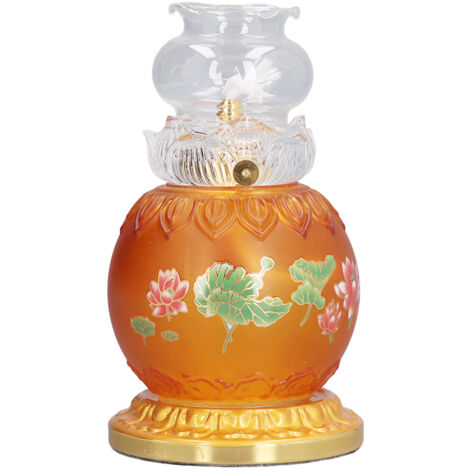 Buddhist Temple Flower Light Glazed Buddha Oil Lamp for Churches Temple Shops Sacrifices (1/5)