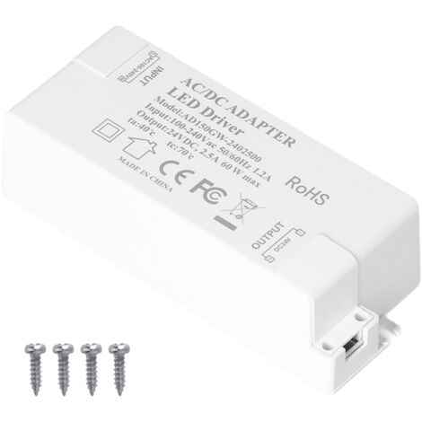 LED Driver DC24V 2.5A 60W LED Light Transformer DIY Lamp Driving Power Supply AC100‑240V (1/5)