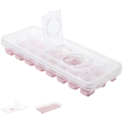 24 Grid Ice Cube Tray with Lid Covered Ice Cube Trays No Spill Ice Cube Cube Box Silicone Ice Cube Maker Tray (1/5)
