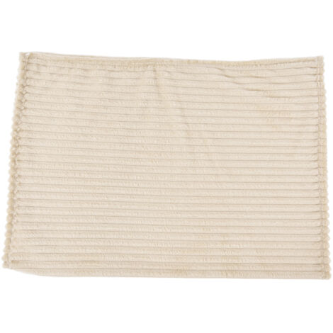 Flannel Throw Blanket Plush Fluffy Light Breathable Fine Workmanship Stylish Simple Soft BlanketBeige