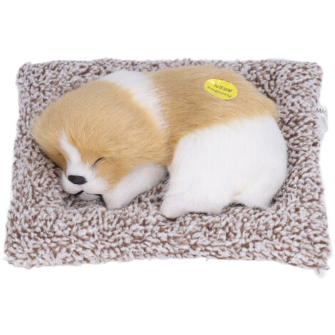 Realistic Sleeping Dog Adorable Sleeping Puppy Children Toys Decorations Gifts for Boys GirlsDirt White Block Nap Dog (1/5)