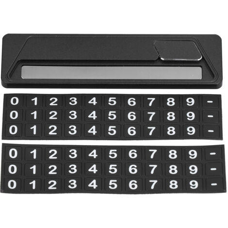 Temporary Parking Card Plate Aluminum Alloy Phone Number Card Plate Auto Parks Stop AccessoriesBlack