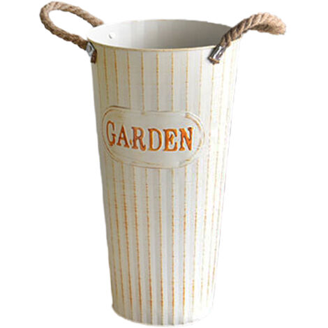 Iron Dried Flower Bucket Vintage American Floor Flower Vase for Home Decor 40cm (1/5)