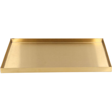 Modern Metal Gold Plate Rectangle Storage Tray Cosmetic Jewelry Display Stainless Steel Tray (1/5)