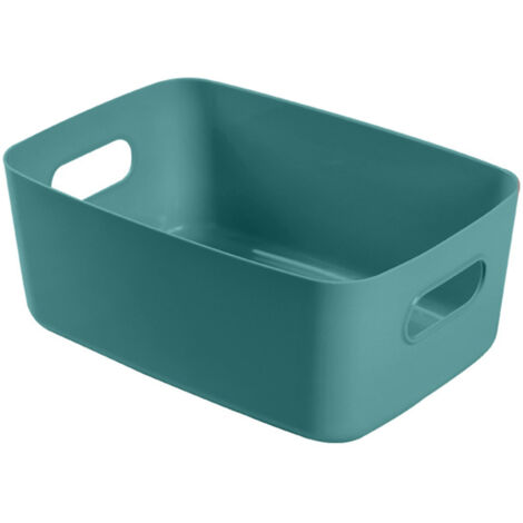 Desktop Storage Basket PP Cosmetic Storages Box Desktops Sundries Organizer with Handle for HouseholdLarge Green (1/2)